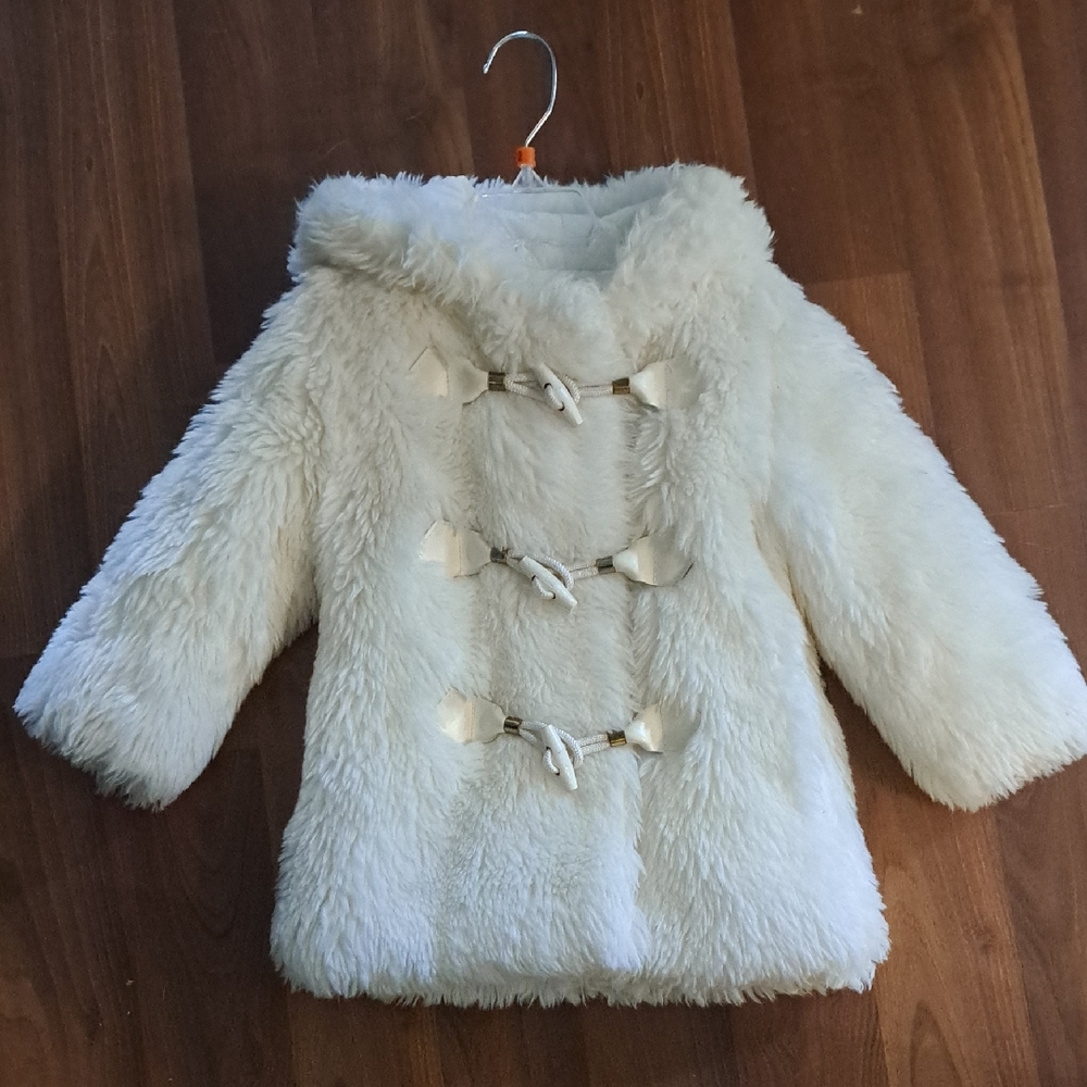 Cozy Cream Kids Faux Fur Coat